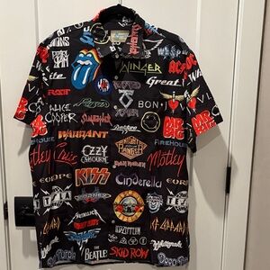 80s Rock Band Hawaiian Shirt, retro throwback music shirt, vintage